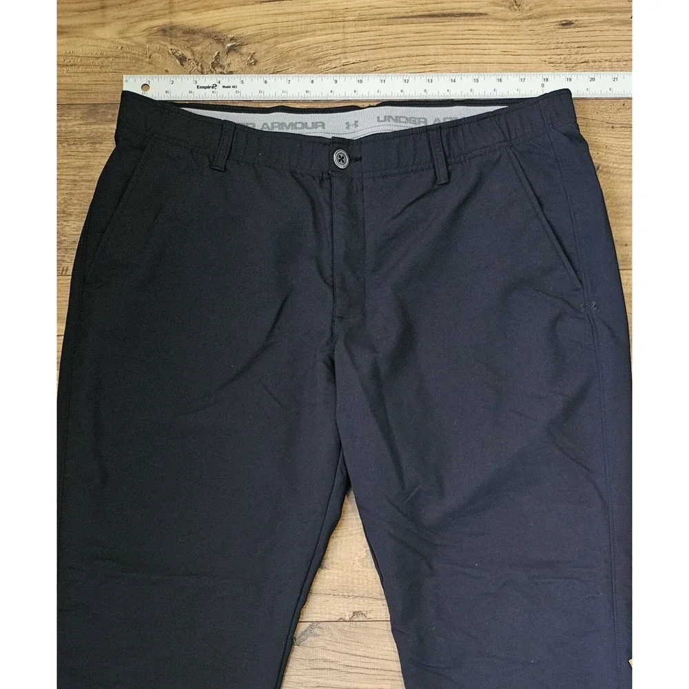 Under Armour Black Tour Blend Golf Pants Mens 40x32 Flat Front Comfort Waist